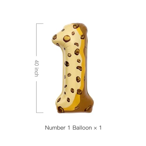 Image of Chocolate Chip Cookie Number 1 Balloon- 40 Inch Foil Mylar Balloon for Milk and Cookies 1st Birthday Cookie First Birthday Decorations