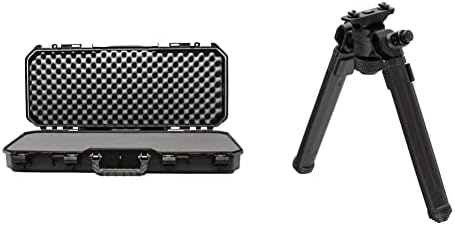 Plano All Weather 36” Tactical Gun Case, Black with Pluck-to-Fit Foam, Watertight & Dust-Proof Shield Protection, Airline Approved & Magpul Rifle Bipod Gun Rest for Hunting and Shooting, M-LOK, Black