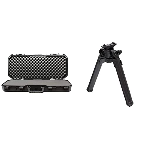Plano All Weather 36” Tactical Gun Case, Black With Pluck-To-Fit Foam, Watertight & Dust-Proof Shield Protection, Airline Approved & Magpul Rifle Bipod Gun Rest For Hunting And Shooting, M-Lok, Black #TOP20