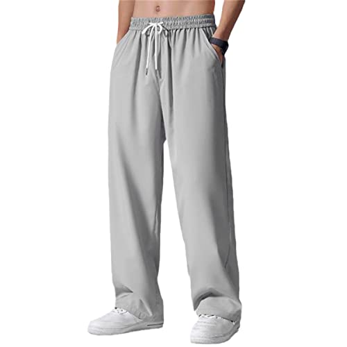 Pantalon anti transpiration homme en soie glacée ample et confortable
