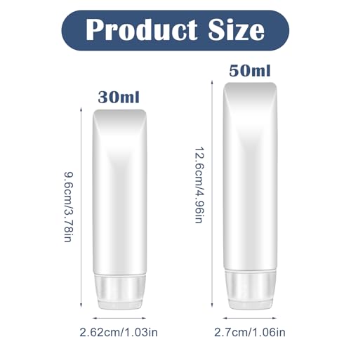 6pcs Travel Bottles,30ml & 50ml Clear Plastic Empty Squeeze Bottle,Transparent Refillable Cosmetic Containers Travel Size Bottles,Leak Proof Small Squeeze Bottles for Toiletries,Makeup,Shampoo - Image 3