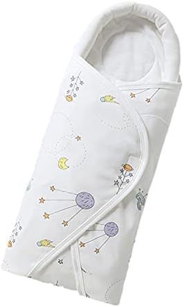 Yolispa Newborn Swaddle Blanket Wrap, Unisex Swaddle Wrap with Cartoon Pattern Print Infant Wrap Sleeping Bag with Head Guard Support for 0-6 Months Babies