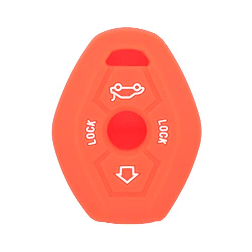 BROVACS Silicone Cover Protector Case Holder Skin Jacket Compatible with BMW 3 Button Remote Key Fob CV4902 Orange