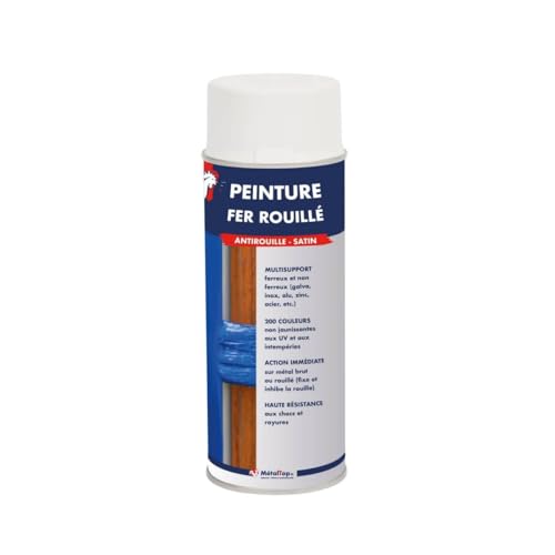 Metaltop Peinture Fer Rouille - Vert jaune - RAL 6018 - Bombe 400 ml Protection antirouille efficace pour métal extérieur