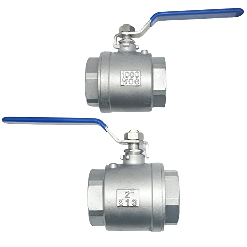VARMHUS NPT Female 316 Stainless Steel Full Port Ball Valve Vinyl Handle WOG1000 (2") by VARMHUS - Used condition - Image 6