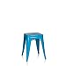 Produktbild hjh OFFICE 645004 Metall Hocker VANTAGGIO Hellblau Sitzhocker im Industry-Design, stapelbar, niedrig
