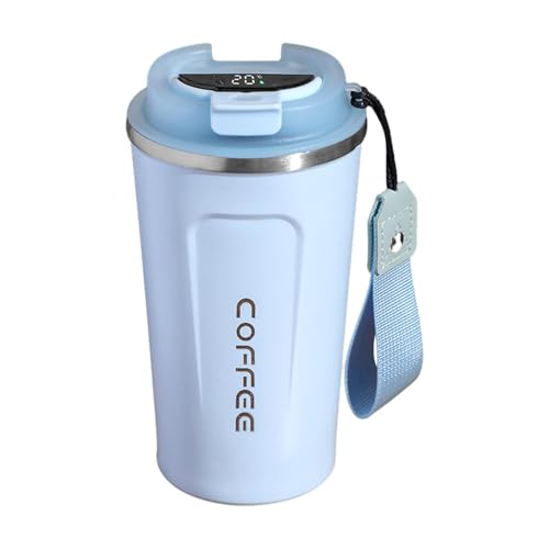 mart - Taza térmica programable, taza de viaje digital, recargable, elegante taza de acero inoxidable, mantiene las bebidas a temperatura ideal, portátil y duradera para uso diario
