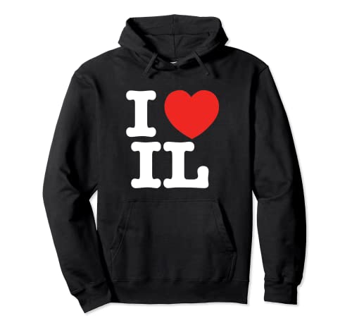 I Heart Illinois (IL) Amor Sudadera con Capucha