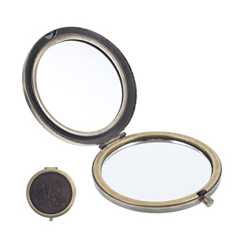 Fomiyes Vintage Round Mirror Pocket Mirror Travel Makeup Mirror Vintage Mirror Portable Round Mirror Travel Handheld Mirror Mini Beauty Mirror Makeup Mirrors Adorable Mirror Retro Mirror #TOP17