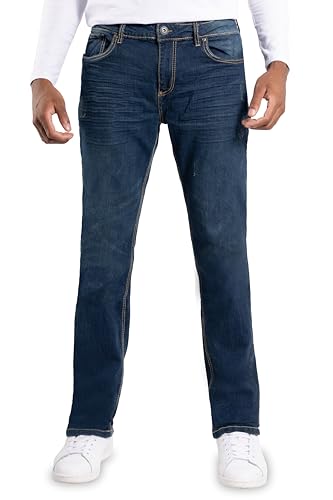 CULTURA AZURE Mens Denim Jeans, Skinny & Slim Fit Basic Washed Tapered Leg Stretch Jeans for Men Big & Tall