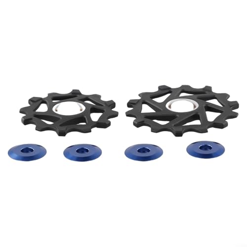 Sistema de polea de bicicleta con ruedas dobles de rodamiento de cerámica (12T + 14T) diseñadas para modelos SRAM AXS (azul)