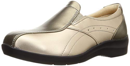 [イブ] スニーカー 4E 幅広 スリッポン 21.5~25cm 196 シャンパン 22cm