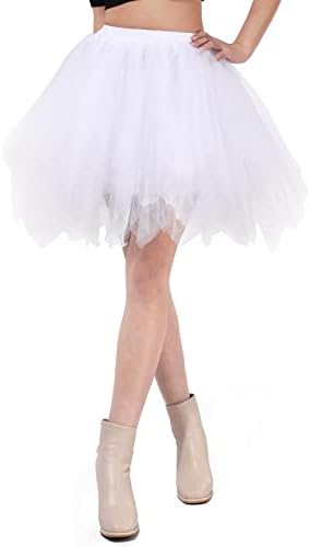 Kefiyis Tüllrock Damen Tütü Karneval Party Tutu Kurz 50er Rockabilly Petticoat Ballet Halloween Fasching Cosplay Tanzkleid Kostüm