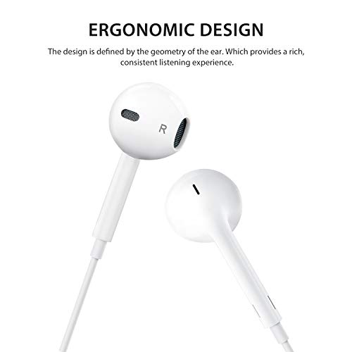 Apple Headphones Wired Earbuds With Lightning Connector Earphones With Built-In Microphone & Volume Control [Apple Mfi Certified] Compatible With Iphone 14/13/12/11/Xr/Xs/X/8/7/Se #TOP2