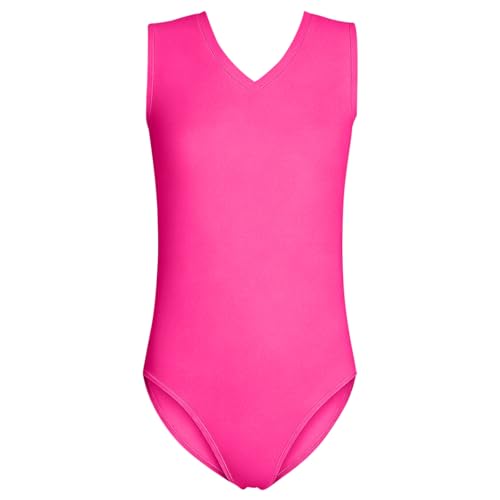 Generisch Maillot de bain pour fille - Maillot de bain de sport pour fille - Entraînement d'été - Justaucorps de gymnastique pour l'entraînement de natation et les sports nautiques, Rose, 11-12 ans
