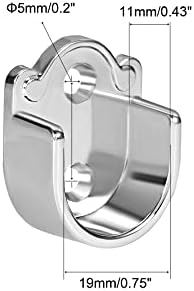 sourcing map 2pcs Zinc Alloy Wardrobe Closet Rod Bracket, Shower Curtain Rod Pole End Supports Sockets Flange Holder Fit Rod Dia 19mm