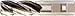 WIDIA Hanita 621V25288 WavCut II 621V HP Roughing End Mill, 0.06" Radius, 1" Cutting Dia, HSS-Cobalt, Uncoated, RH Cut, Weldon Shank, 6-Flute