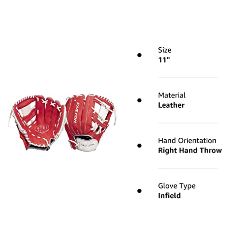 Easton | Future Elite Baseball Glove | I-Web | 11" | Right Hand Throw | Red/White #TOP1