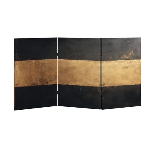 2 Ft Room Divider Screen Charcoal Gold Classic Distressed Texture