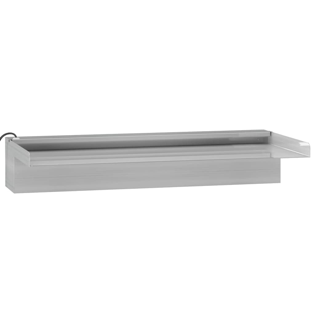 vidaXL Fuente Cascada con LED RGB para Jardín Estanque Patio Exterior Piscina Aporte Decorativo Relajante Luces Vista Sonido Acero Inoxidable