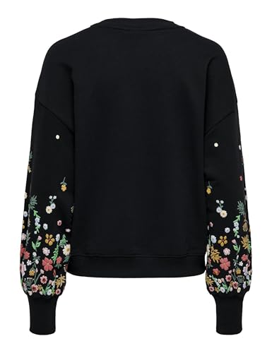 ONLY ONLY Female Sweatshirt Normal geschnitten Rundhals Gerippte Ärmelbündchen Tief angesetzte Schulter Sweatshirt - Produktansicht 3 | TV | Video | Foto