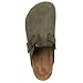 Nautica Mens Clogs Faux Fur Mules Vegan Suede Cork Footbed Buckle Sandals Comfort Potato Shoes with Arch Support, Rundu -Sage-Size 10