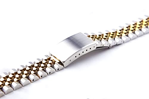 Image of Replacement 18mm Jubilee Stainless Steel Bracelet Dual Tone Metal Watch Band Strap