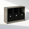 Furinno Cubic Closet Organizers and Storage, 6-Cube Closet Organizer with Bins, Open Shelf Storage, for Wardrobe, Bedroom, Living Room, French Oak/Black