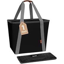 STORAGE MANIAC Collapsible Laundry Caddy, 64L 17 Gal Large Collapsible Laundry Basket with Sturdy Metal Wire Frame, Long Carry Handles - Space-Saving, Foldable Laundry hamper, 1 Pack Black