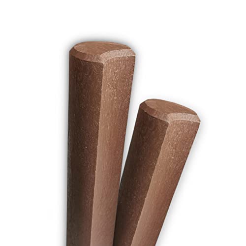 Hohlkehl Palisaden aus Kunststoff, Gartenpalisaden mit 60cm Höhe, braun (4 Stück)