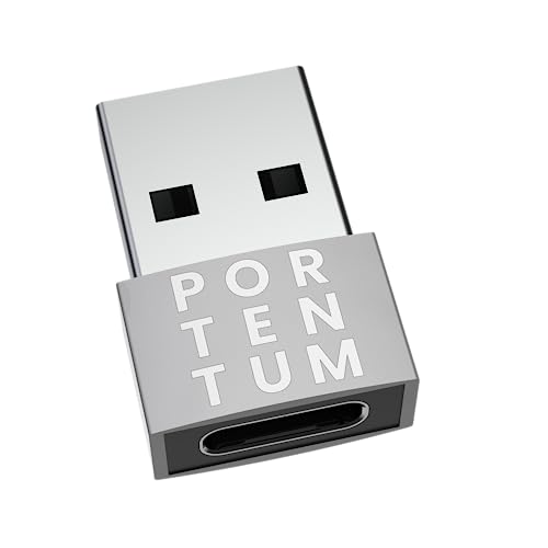 PORTENTUM Adaptador USB C Hembra a USB A Macho 2.0 Velocidad 480 MB Cuerpo Premium Zinc con Alta Resistencia al Calor - Adaptador USB a Tipo c de Solo 4 Gramos