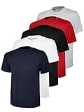 BRAND KRUZE Womens T-Shirt Casual Cotton Regular Fit Plain Tee Crew Neck Top Short Sleeve T Shirt KZLTS141 Tshirt Gry/BLK/NVY/WHT/RED XL (5 Pack)