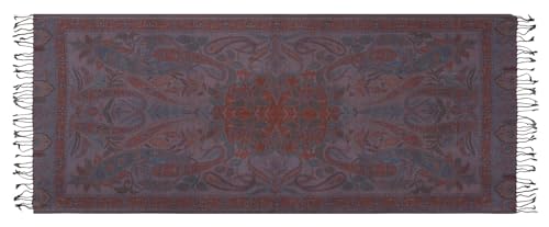 Image of EH KANI GOLD & JAMAWAR SILK SUPER SOFT FLORAL & PAISLEY PASHMINA STOLE SCARF