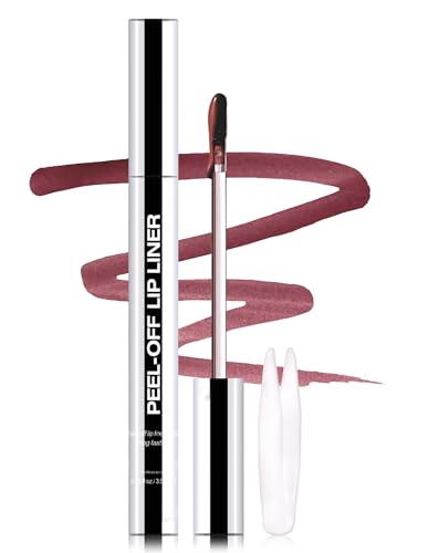 Erinde Lip Liner Tint Peel Off with Tweezers Long Lasting Matte Lip Pencil Waterproof & Sweatproof Lip Stain Peel Off Set High-Pigment Lip Stain for Women Non-Stick Cup Lip Pen #3