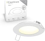 DALS 5 Inch Round Recessed Panel Light with Junction Box/Driver | CCT Color Selectable 2700K, 3000K, 3500K, 4000K, 5000K | 12W, 800 Lumens | Dimmable Pot Light | Wet Rated | ETL Certified | White