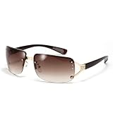 Gafas de Sol Estilo sin Montura para Hombres Gafas degradadas para Mujeres con Montura Grande, castaño Rojizo, Talla única