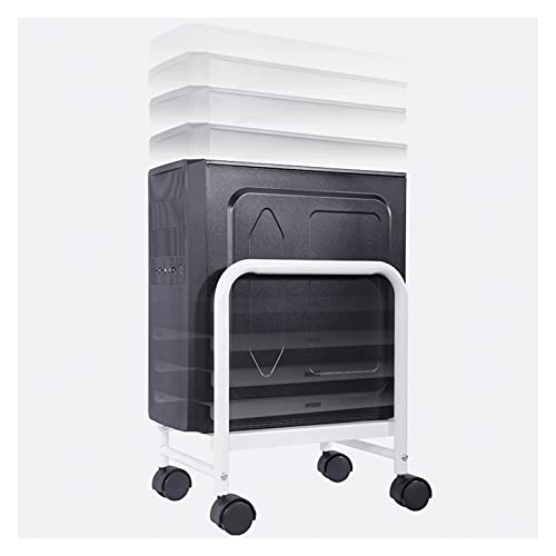 Soporte para CPU portátil con ruedas bloqueables, soporte móvil para torre de PC de acero, porta CPU con capacidad de carga de 28 kg, tamaño único miniatura 4