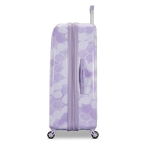 Image of American Tourister Moonlight Hardside Expandable Luggage with Spinner Wheels, Lavender Maze, Checked-Large 28-Inch