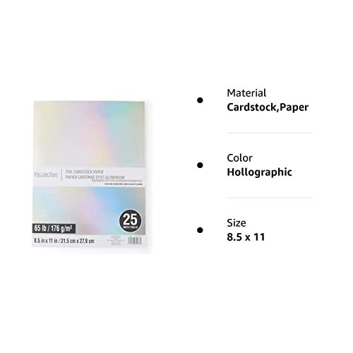Recollections Foil Cardstock Paper - Holographic 25Ct Sheets #TOP3