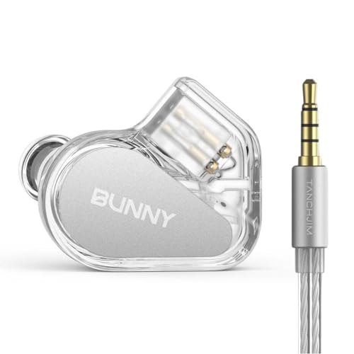 Image of TANCHJIM Bunny in-Ear Monitor with mic Earphone, Dual-Chamber Dynamic Driver HiFi Earphone Clear Sound & Deep Bass, Oxygen-Free Copper Cable with HD Microphone for Gamers and Audio Enthusiast