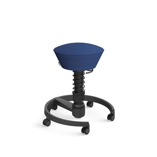 aeris Swopper Air – Ergonomischer Hocker mit extra weicher Polsterung – Bürohocker höhenverstellbar mit Rollen –Sitzhocker für einen gesunden Rücken, Feder Standard