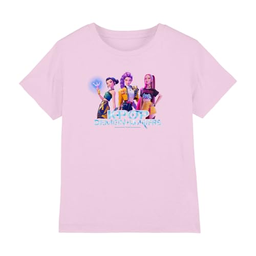 Kpop Demon Hunters - Huntrix Kpop Group Kids T Shirt, Light Pink, 9-11