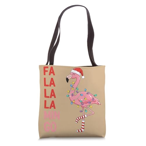 Christmas Flamingo Fa La La La Min Go Funny Holiday Tote miniatura 1