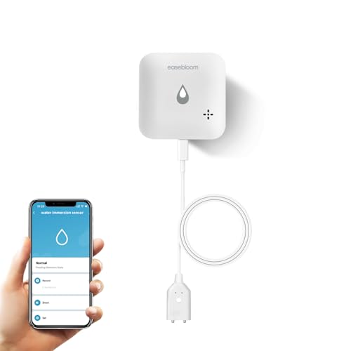 Détecteur d'eau, 90 dB, capteur d'eau fort, capteur d'eau avec alarme à distance, IP66, alarme d'eau pour cuisines, caves et salles de bains (W08TW)