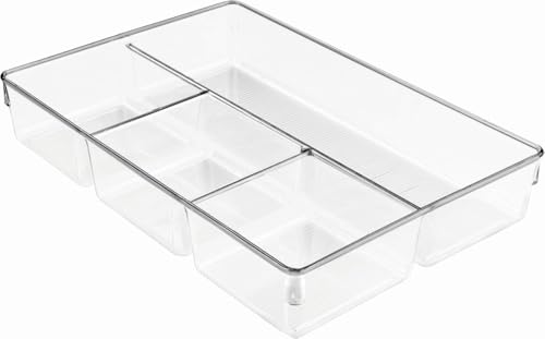 iDesign Linus Plastic Dresser and Vanity Organizer, Storage Bin for Bathroom, Bedroom, Office, Craft Room, Fridge, Freezer, Pantry, 12