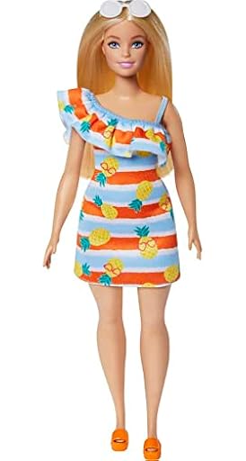 Barbie Loves The Ocean Vestido Flores Muñeca Rubia Hecha de plástico Reciclado, Juguete sostenible +3 años (Mattel HLP92) | Ya disponible en tu tienda friki favorita! En mundofriki.es!