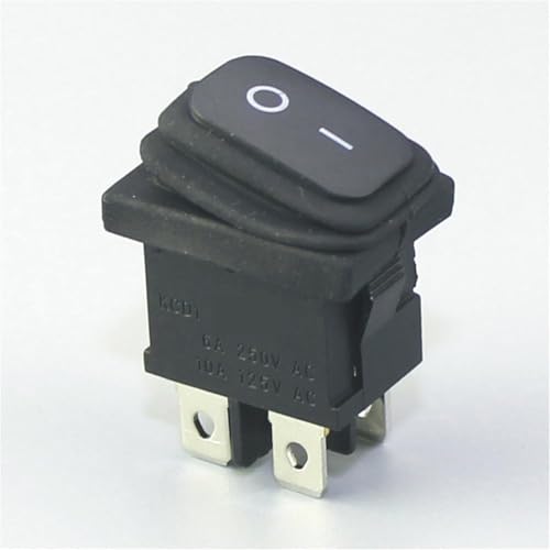 T85 10A 250V DPST Rocker Switch, Gray, 1Pc