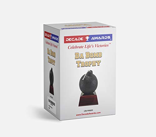 Decade Awards Bomb Trophy | Cartoon Bomb Trophy With Wick | Da Bomb Award - 5.5 Inch - Engraved Plate On Request #TOP5