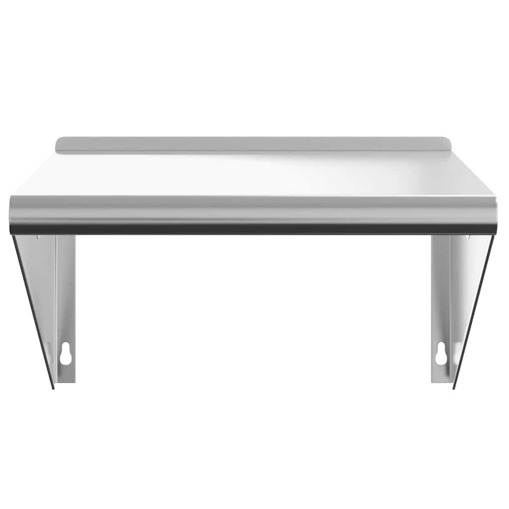 Wandregal Edelstahl 50x45x31 cm, Robustes Küchenregal zur Wandmontage, Belastbar bis 50 kg, Silbernes Schweberegal Gebürstet für Gastronomie, Küche, Wohnzimmer und Werkstatt