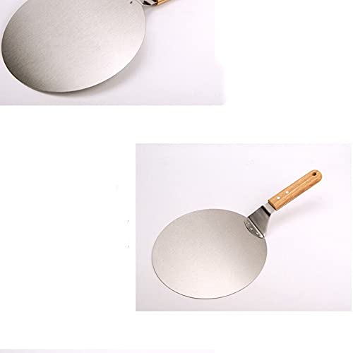 Palas para Pizza antiescaldaduras, Mango de Madera, Pala Redonda de Acero Inoxidable para repostería, Herramienta para Hornear, Accesorios de Cocina